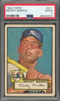 1952 Topps #311 Mickey Mantle Rookie Card – PSA GD 2
